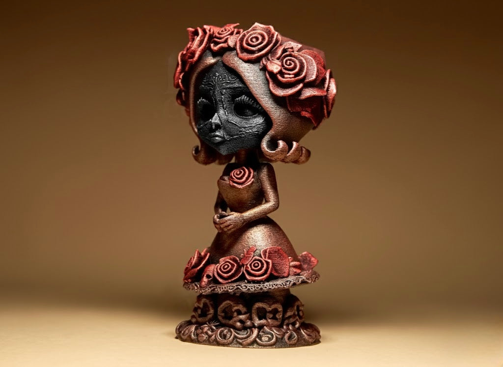 Dia de los Muertos Doll on Stand, Red Doll
