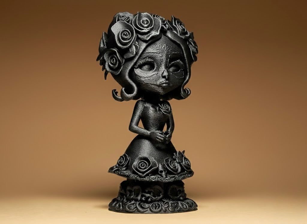 Dia de los Muertos Doll on Stand, Red Doll