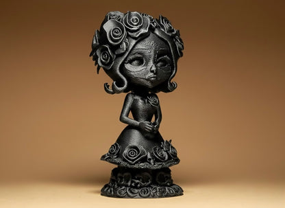 Dia de los Muertos Doll on Stand, Red Doll