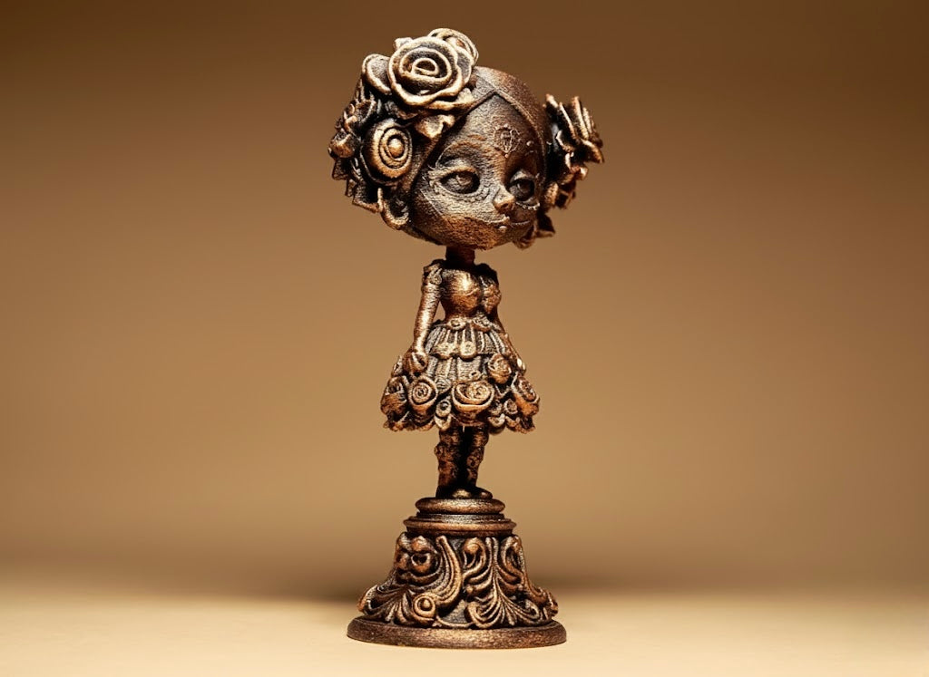 Dia de los Muertos Doll on Stand
