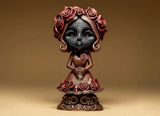 Dia de los Muertos Doll on Stand, Red Doll
