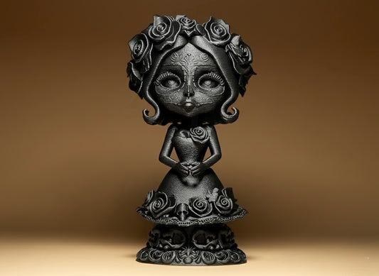 Dia de los Muertos Doll on Stand, Red Doll