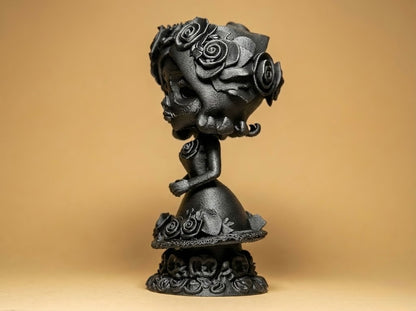 Dia de los Muertos Doll on Stand, Red Doll